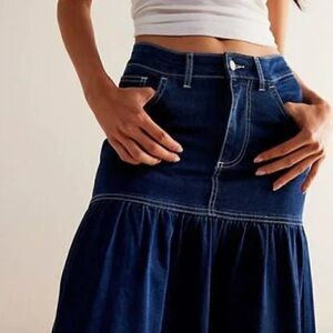 We The Free Jordan Denim Maxi Skirt Size 2